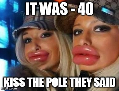 Duck Face Chicks Meme | IT WAS - 40 KISS THE POLE THEY SAID | image tagged in memes,duck face chicks | made w/ Imgflip meme maker