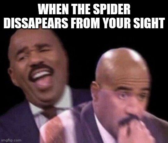 No Title 2 | WHEN THE SPIDER DISSAPEARS FROM YOUR SIGHT | image tagged in oh shit | made w/ Imgflip meme maker