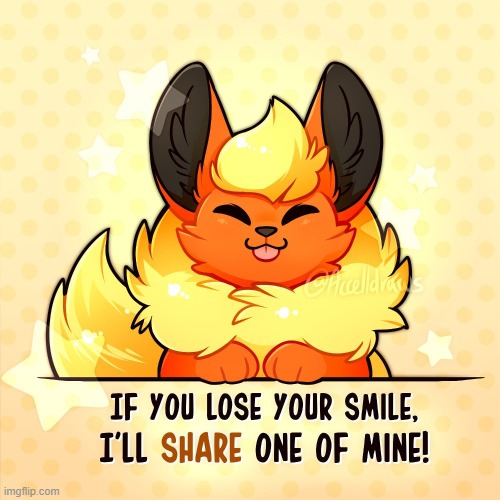 :) | image tagged in flareon | made w/ Imgflip meme maker