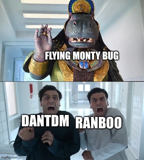 Moon Knight | FLYING MONTY BUG; DANTDM; RANBOO | image tagged in moon knight,dantdm,ranboo,fnaf security breach,fnaf | made w/ Imgflip meme maker