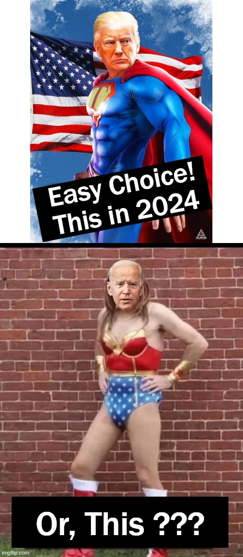 MAGA or MARXISM? | Easy Choice!
This in 2024; Or, This ??? | image tagged in politics,donald trump,joe biden,man or mouse,choices | made w/ Imgflip meme maker