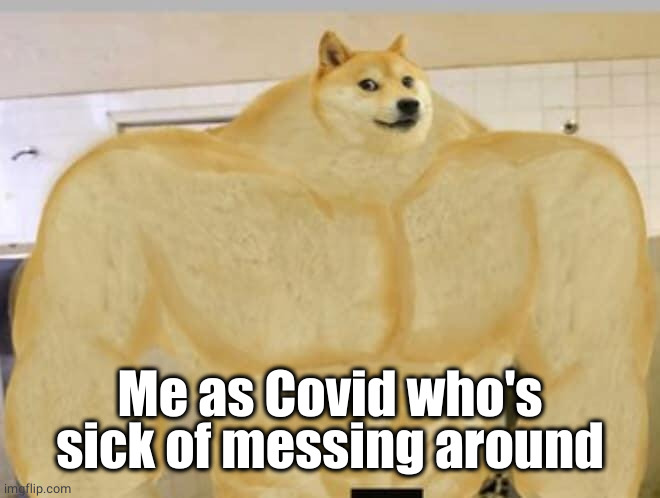 Buff Doge | Me as Covid who's sick of messing around | image tagged in buff doge | made w/ Imgflip meme maker