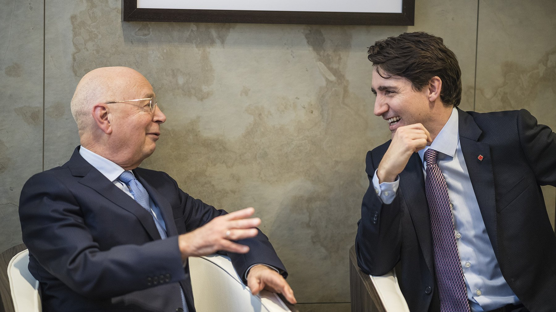 High Quality Justin Trudeau Klaus Schwab Blank Meme Template