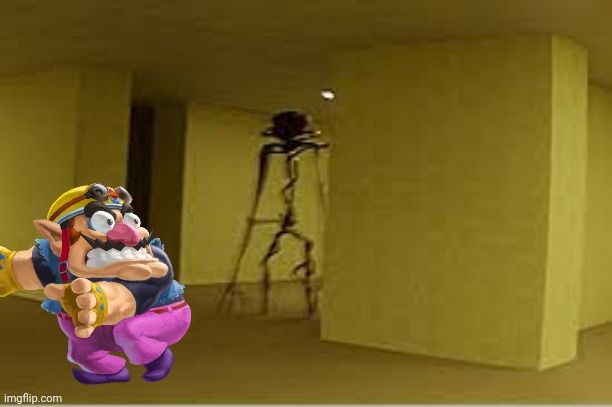 Wario dies by the monster in the backrooms | image tagged in backrooms entity,wario dies,wario,monster,the backrooms | made w/ Imgflip meme maker