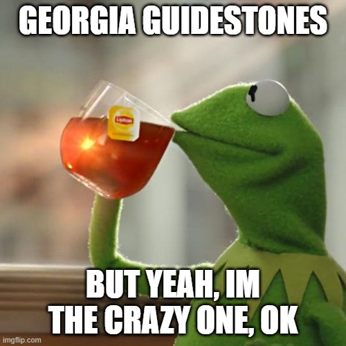 But That's None Of My Business Meme | GEORGIA GUIDESTONES; BUT YEAH, IM THE CRAZY ONE, OK | image tagged in memes,but that's none of my business,kermit the frog | made w/ Imgflip meme maker