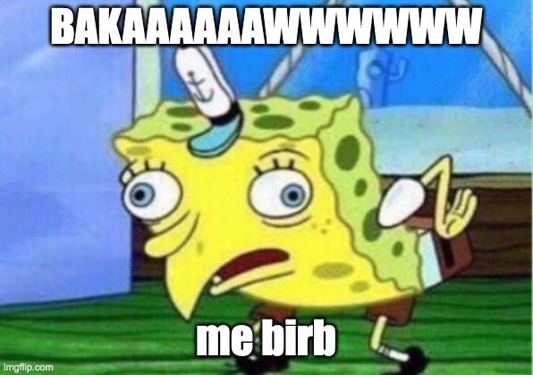 Mocking Spongebob | BAKAAAAAAWWWWWW; me birb | image tagged in memes,mocking spongebob | made w/ Imgflip meme maker