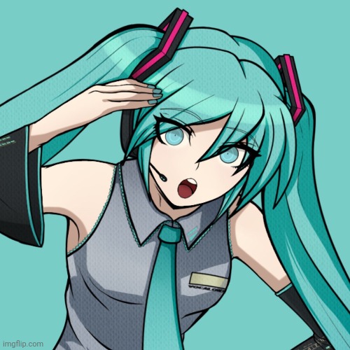 "hi im Miku, ultimate popstar!" "Hope hope hope" "huh?" | made w/ Imgflip meme maker