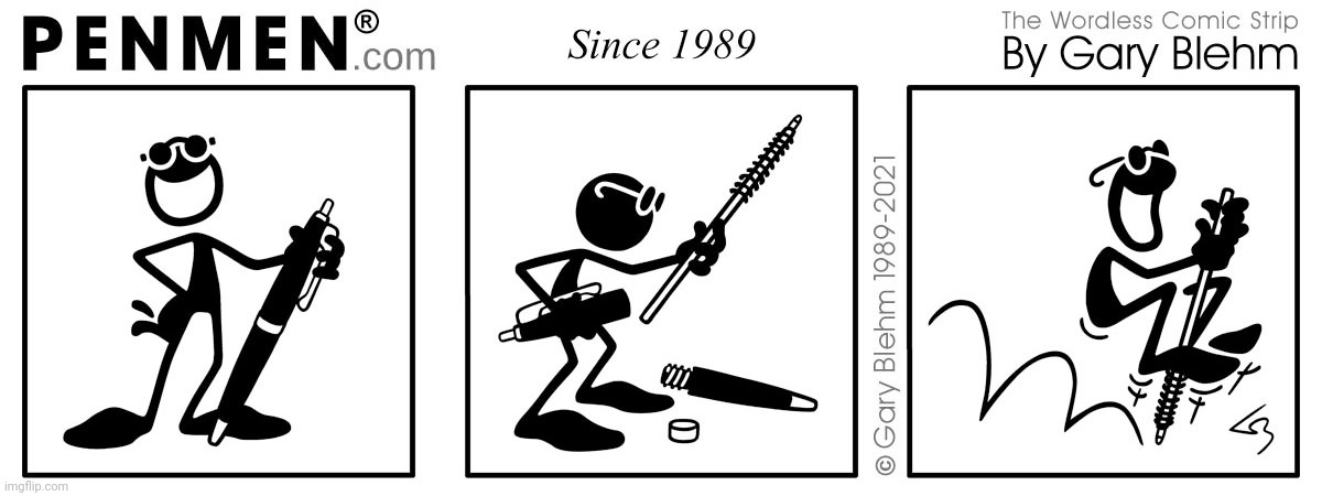 Pen as a pogo stick | image tagged in pen,comics,comic,comics/cartoons,pogo stick,pens | made w/ Imgflip meme maker