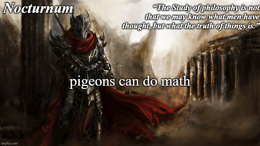 Nocturnum's knight temp | pigeons can do math | image tagged in nocturnum's knight temp | made w/ Imgflip meme maker