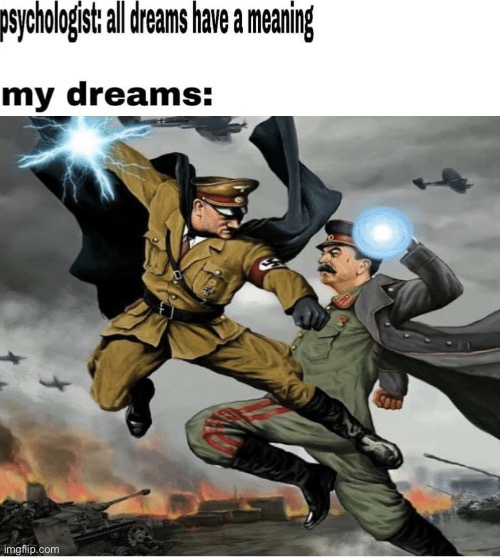 The ultiamate battle | image tagged in hitler,stalin,epic battle | made w/ Imgflip meme maker