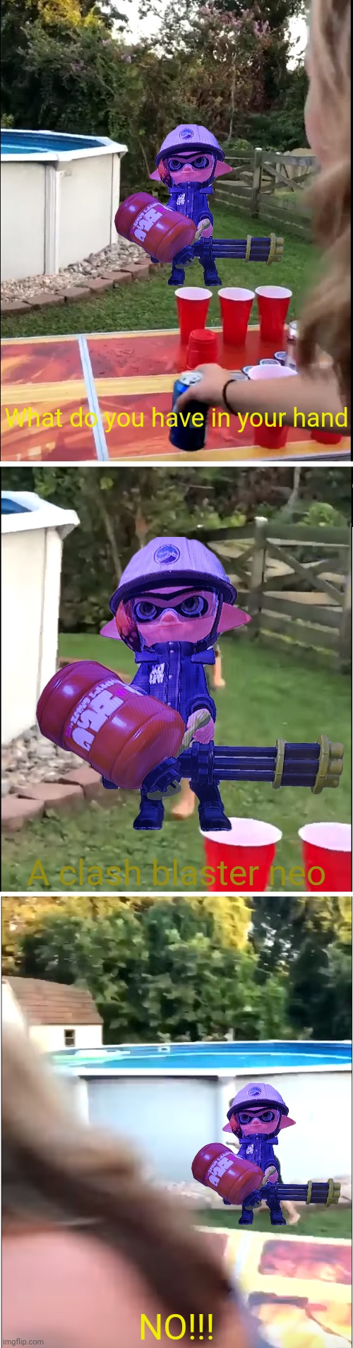 Monacher put the clash blaster down!!! | What do you have in your hand; A clash blaster neo; NO!!! | image tagged in a knife | made w/ Imgflip meme maker