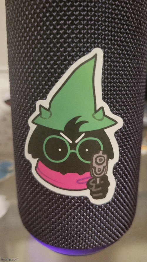 Ralsei with a gun now liveseth on my Bluetooth speakere. | made w/ Imgflip meme maker