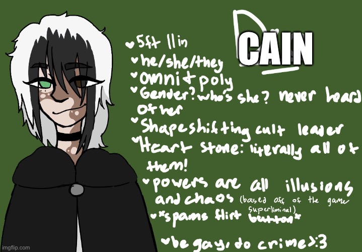 When u get tired of the Dio jokes and completely change Your OC’s name :,) | CAIN | made w/ Imgflip meme maker