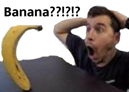 High Quality Man shocked at banana Blank Meme Template