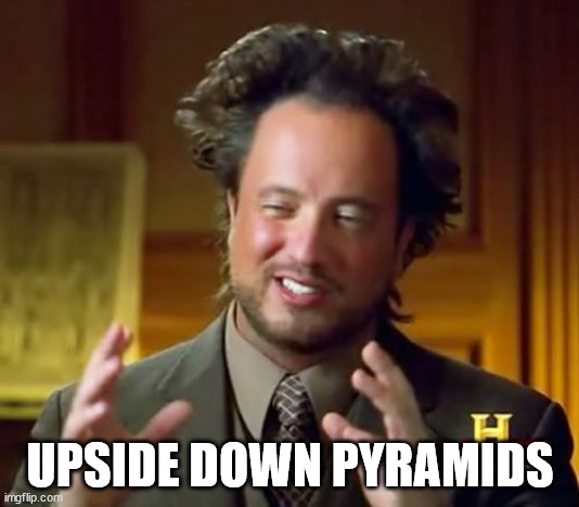 Ancient Aliens Meme | UPSIDE DOWN PYRAMIDS | image tagged in memes,ancient aliens | made w/ Imgflip meme maker