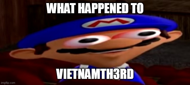Wait. Is that his name | WHAT HAPPENED TO; VIETNAMTH3RD | image tagged in smg4 stare | made w/ Imgflip meme maker