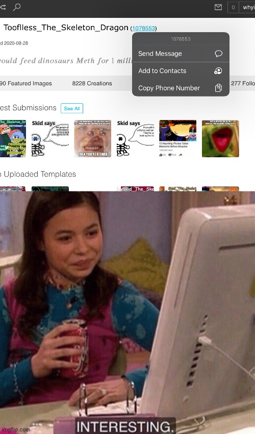 H | image tagged in icarly interesting | made w/ Imgflip meme maker