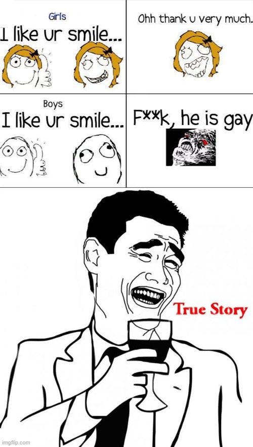 image tagged in yao ming true story,gay,boys vs girls,girls vs boys,lesbians | made w/ Imgflip meme maker