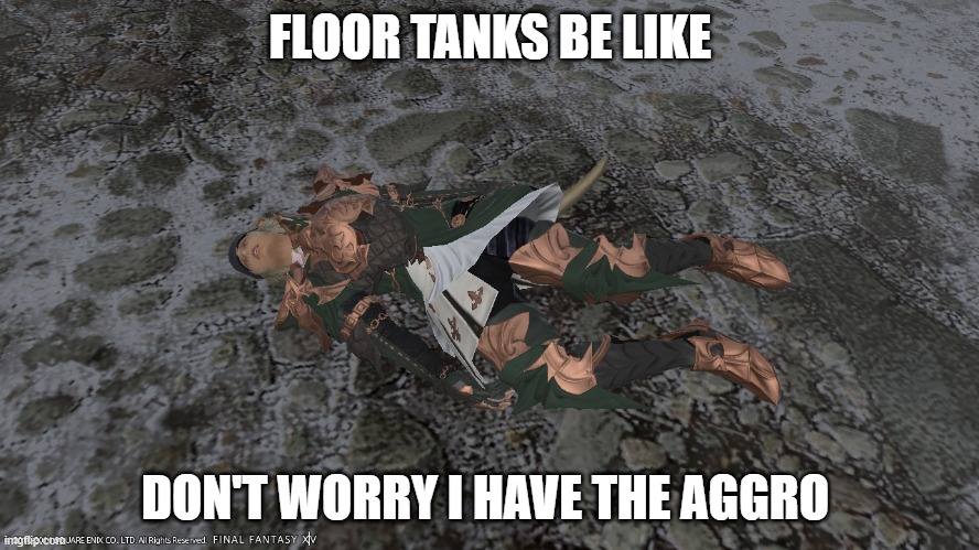 FLOOR TANKS BE LIKE; DON'T WORRY I HAVE THE AGGRO | image tagged in final fantasy | made w/ Imgflip meme maker