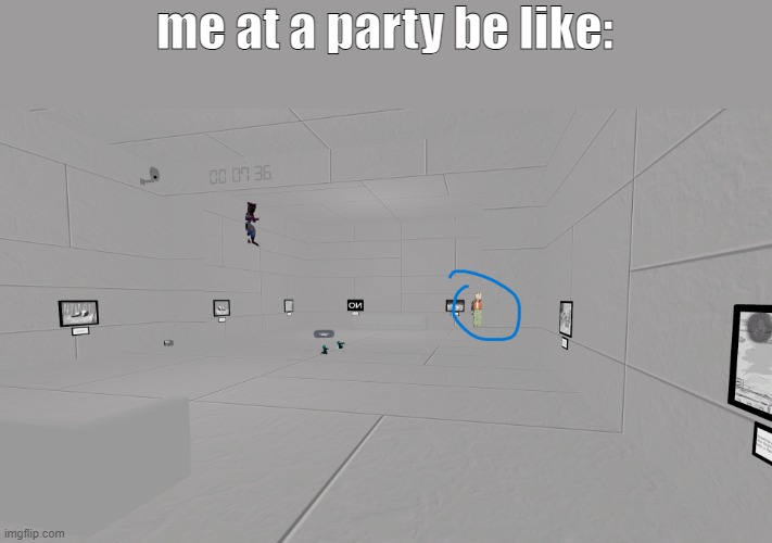 yes its vr chat | me at a party be like: | made w/ Imgflip meme maker