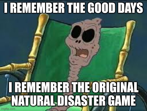 I remember when | I REMEMBER THE GOOD DAYS I REMEMBER THE ORIGINAL NATURAL DISASTER GAME | image tagged in i remember when | made w/ Imgflip meme maker