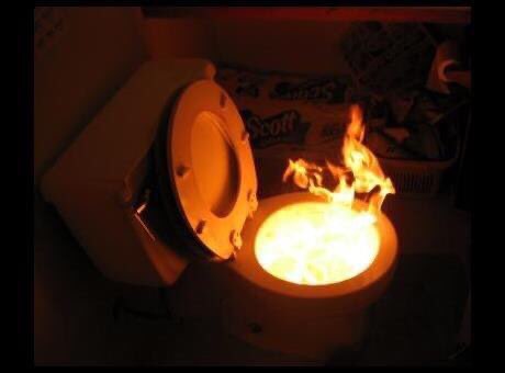 Toilet on fire Blank Meme Template