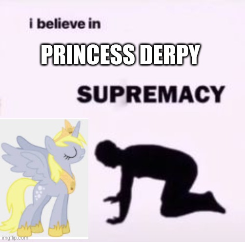 I believe in supremacy | PRINCESS DERPY | image tagged in i believe in supremacy,my little pony,derpy hooves facts | made w/ Imgflip meme maker