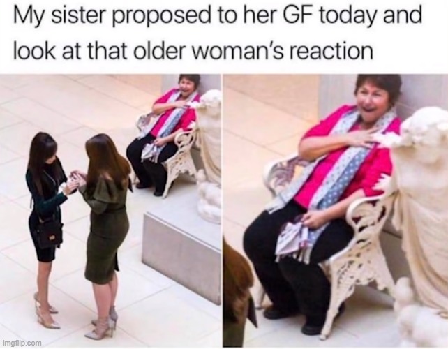 For some reason, I keep hearing that woman saying "Awww, How sweet!" xD | image tagged in wholesome,memes,gay,moving hearts | made w/ Imgflip meme maker