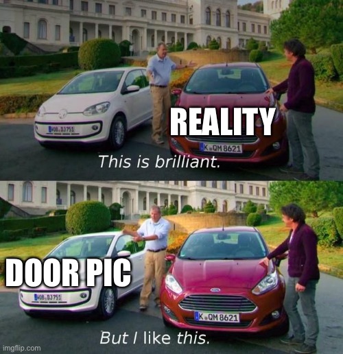 This Is Brilliant But I Like This | REALITY DOOR PIC | image tagged in this is brilliant but i like this | made w/ Imgflip meme maker