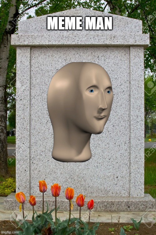 MEME MAN | image tagged in blank gravestone | made w/ Imgflip meme maker