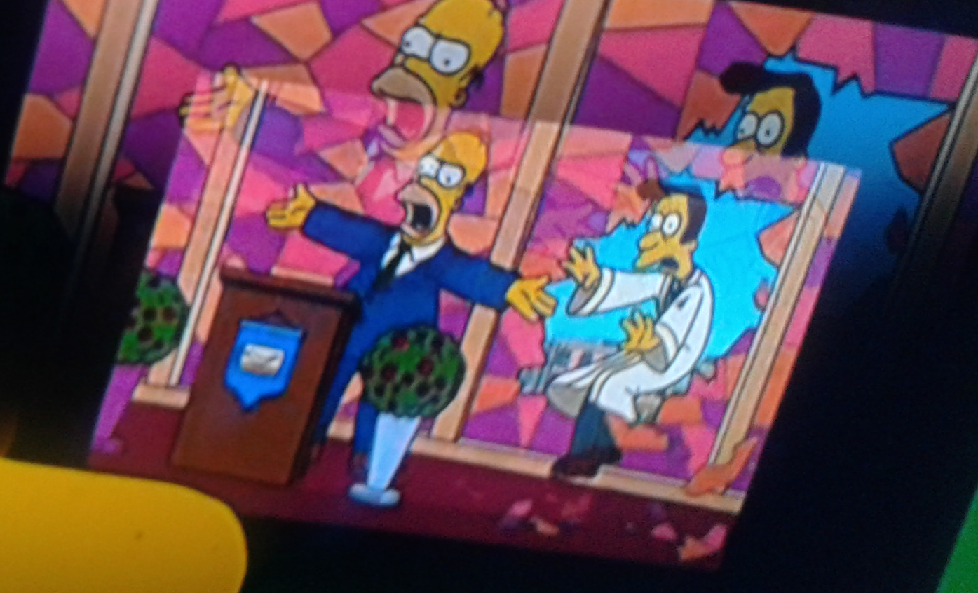 Homer pushing priest Blank Meme Template