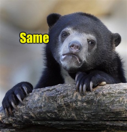 Confession Bear Meme | Same | image tagged in memes,confession bear | made w/ Imgflip meme maker