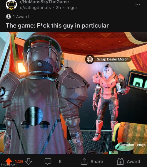 No Man’s Sky can be quite funny when it comes to names | made w/ Imgflip meme maker