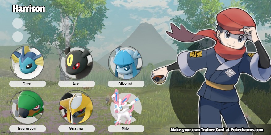redone (btw Milo is a Sylveon + Flareon hybrid) | image tagged in -vaporeon-'s pokemon trainer card | made w/ Imgflip meme maker