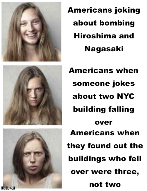 Many Americans still don't know about WTC7 | image tagged in bomb,usa,911,hiroshima | made w/ Imgflip meme maker