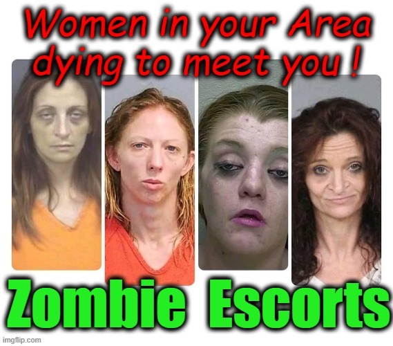 Escorts | image tagged in zombies | made w/ Imgflip meme maker