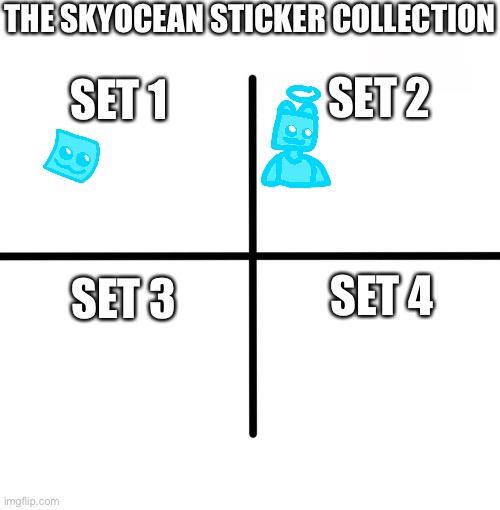 unfinished | THE SKYOCEAN STICKER COLLECTION; SET 2; SET 1; SET 3; SET 4 | image tagged in memes,unfinished | made w/ Imgflip meme maker