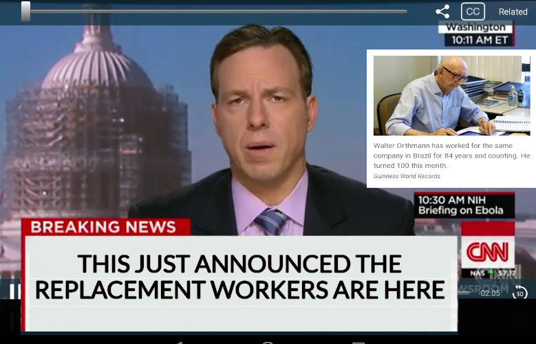 COMING SOON | THIS JUST ANNOUNCED THE REPLACEMENT WORKERS ARE HERE | image tagged in cnn crazy news network | made w/ Imgflip meme maker