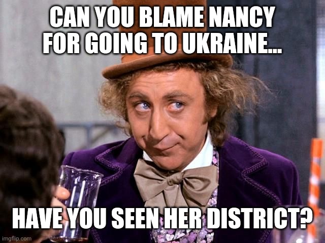 It might be safer in Ukraine than any democrat run city. | CAN YOU BLAME NANCY FOR GOING TO UKRAINE... HAVE YOU SEEN HER DISTRICT? | image tagged in memes | made w/ Imgflip meme maker