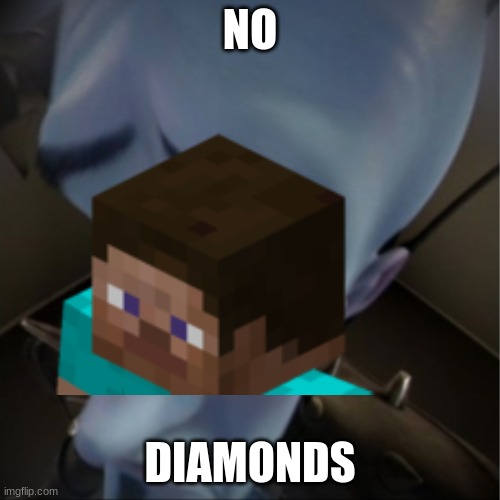 no diamond | NO; DIAMONDS | image tagged in minecraft | made w/ Imgflip meme maker