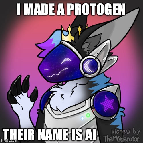 I MADE A PROTOGEN; THEIR NAME IS AI | made w/ Imgflip meme maker