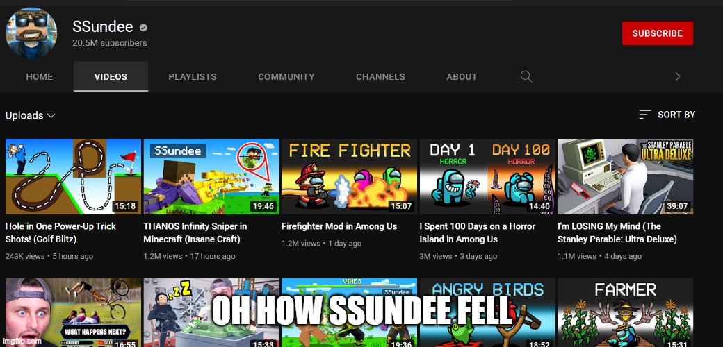 OH HOW SSUNDEE FELL | made w/ Imgflip meme maker