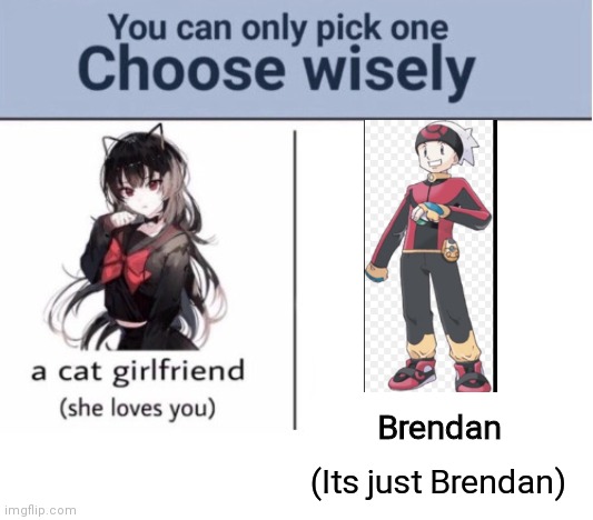 Choose wisely | Brendan; (Its just Brendan) | image tagged in choose wisely | made w/ Imgflip meme maker