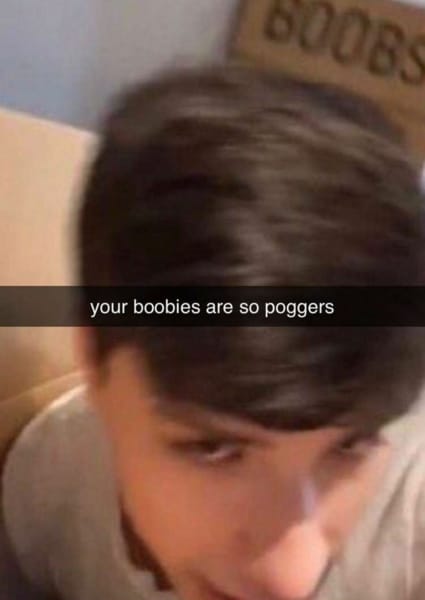 Your boobies are so poggers Blank Meme Template