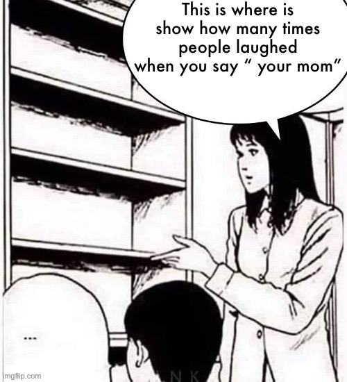 Nothing | This is where is show how many times people laughed when you say “ your mom” | image tagged in this is where i show off all my _ | made w/ Imgflip meme maker