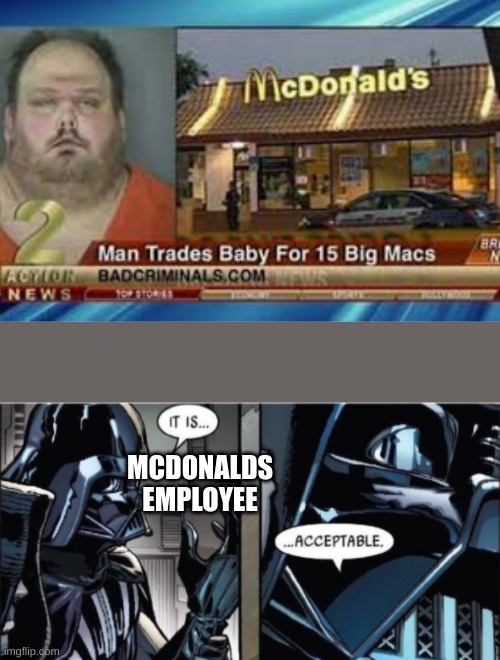 MCDONALDS EMPLOYEE | image tagged in it is acceptable | made w/ Imgflip meme maker