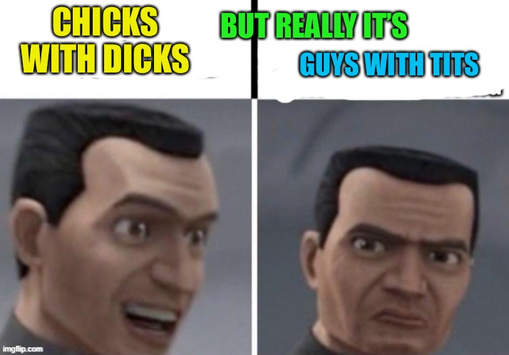 CHICKS WITH DICKS GUYS WITH TITS BUT REALLY IT’S | made w/ Imgflip meme maker