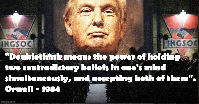 Donald Trump doublethink | image tagged in donald trump doublethink | made w/ Imgflip meme maker