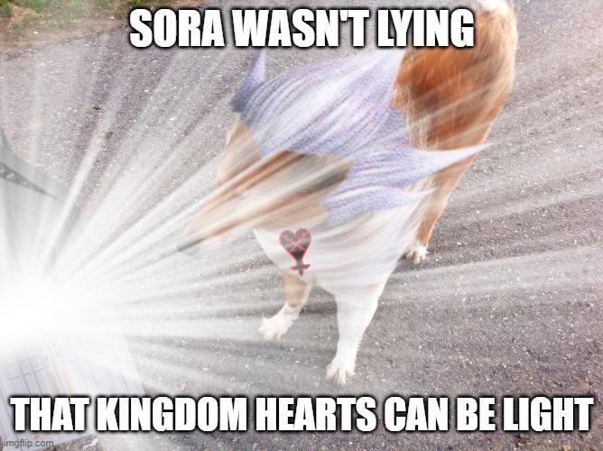 Oh my darkness! | SORA WASN'T LYING; THAT KINGDOM HEARTS CAN BE LIGHT | image tagged in kingdom hearts,disney | made w/ Imgflip meme maker