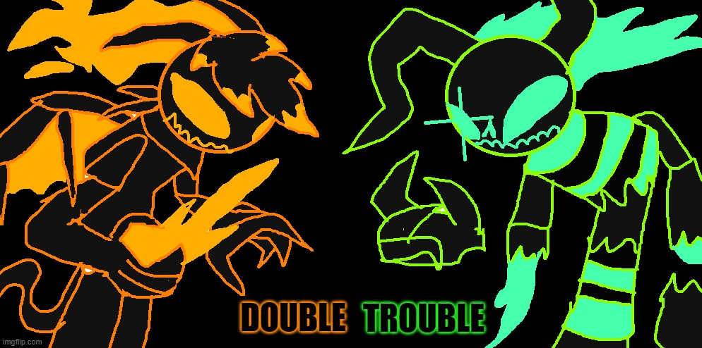 Indie Cross Nightmare Forms. But for who? | TROUBLE; DOUBLE | image tagged in nightmare,fnf,cross | made w/ Imgflip meme maker